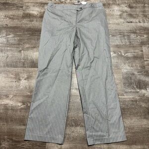 Chicos Grey & White Stripe One Button Pants Size 2 (12)